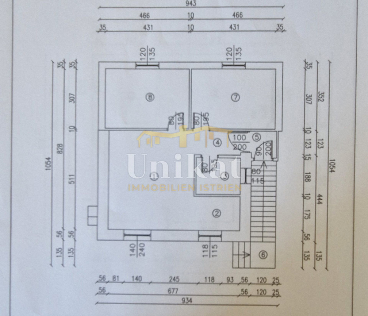 Casa indipendente con appartamento, cantina e garage con vista mare, Buje